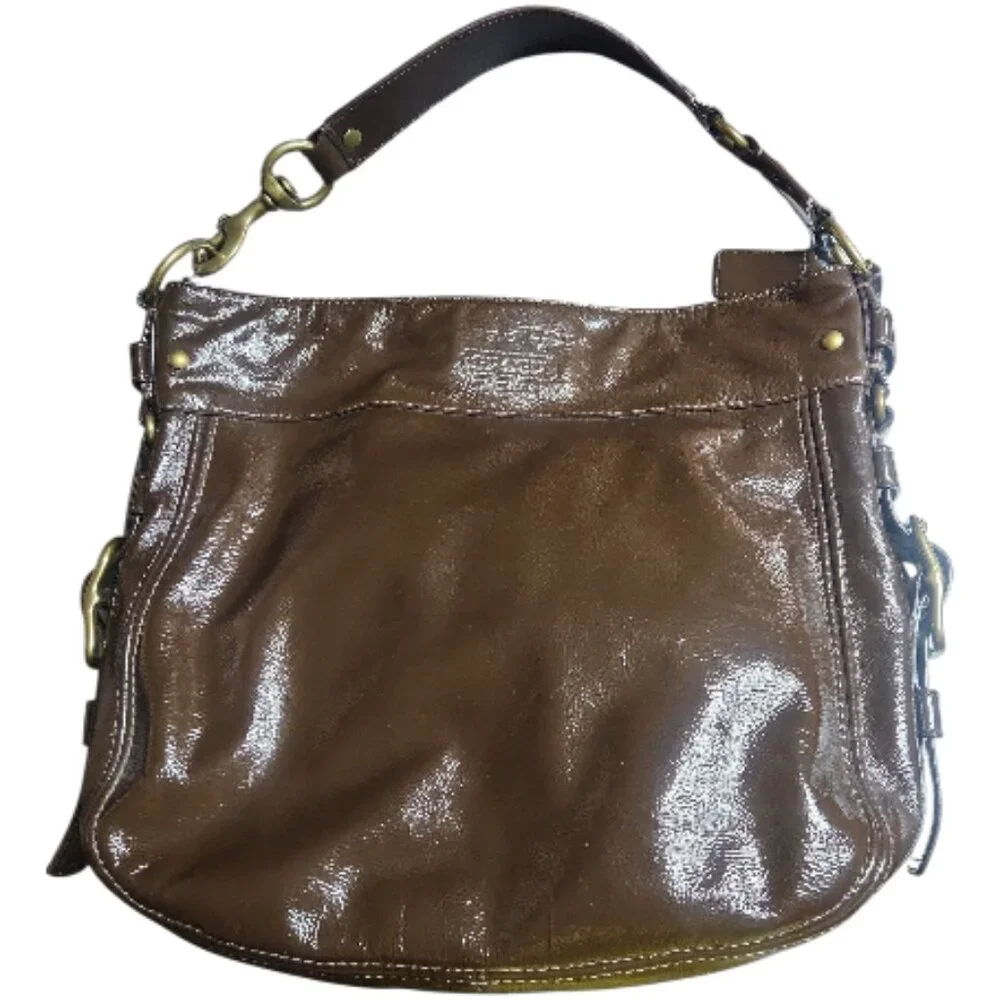 Coach Pre-loved Hobo Patent Leather Shoulder Bag